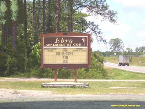 sign at redneck church